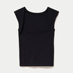 Top ajust&eacute; sans manches d&eacute;collet&eacute; dos noir