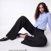 Pantalon coupe large taille basse noir