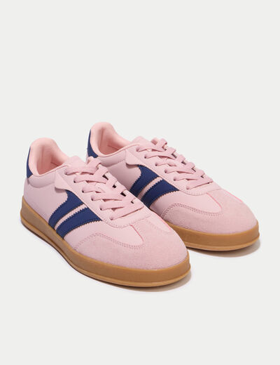 Baskets aspect daim rose ado