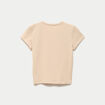 T-shirt ajust&eacute; col rond manches courtes marron clair ado