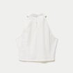 Crop top ajust&eacute; sans manches brillant ecru
