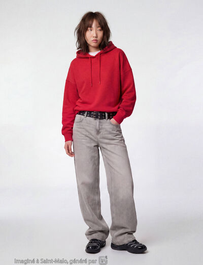Jean Lenny wide leg standard denim gris