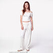 Pantalon large taille standard ecru