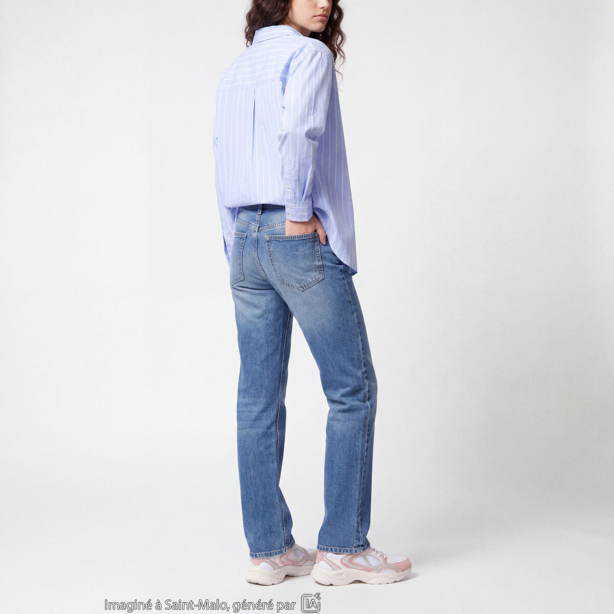 Jean Sam regular taille standard denim double stone