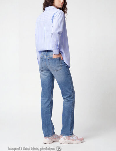 Jean Sam regular taille standard denim double stone