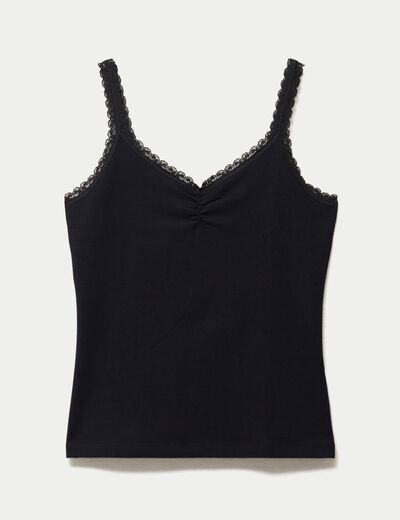 D&eacute;bardeur ajust&eacute; d&eacute;collet&eacute; dentelle noir