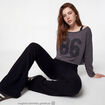 Pantalon flare stretch taille standard noir