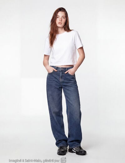 Jean Lenny wide leg taille basse bleu