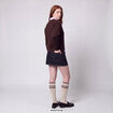Pull ajust&eacute; d&eacute;collet&eacute; manches longues marron fonc&eacute;