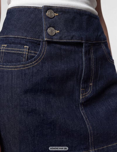 Jupe-short courte en jean denim brut