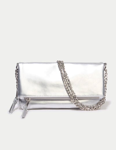 Sac avec cha&icirc;ne gris argent ado