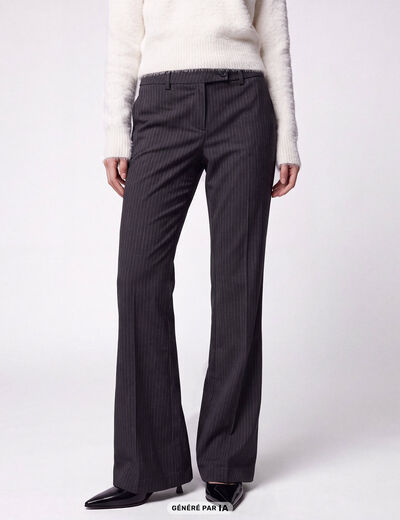 Pantalon bootcut stretch taille standard gris fonc&eacute;