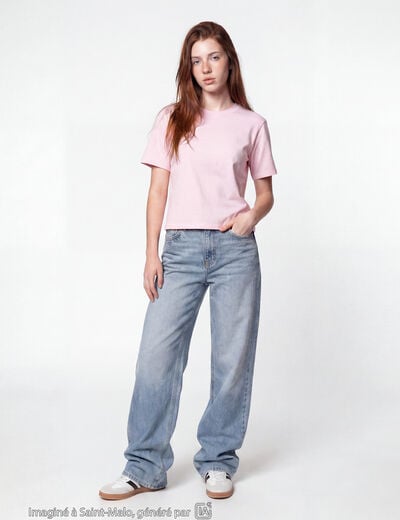 Jean Lenny wide leg taille basse denim double stone