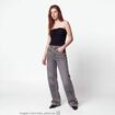 Jean regular taille haute denim gris ado