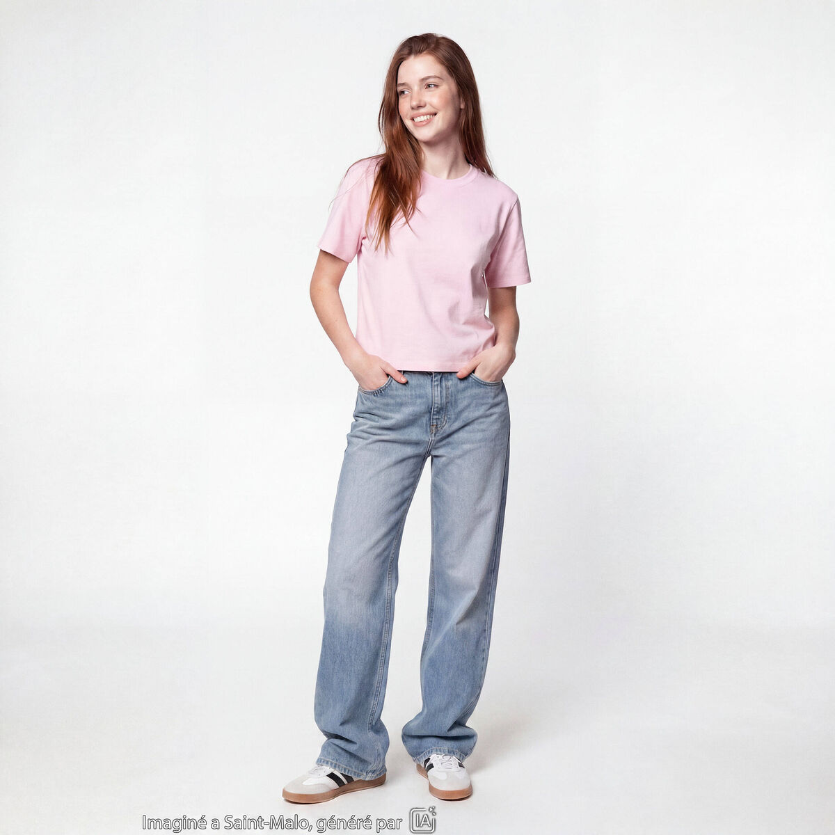 Jean wide leg taille basse denim double stone ado
