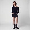 Pull col bardot manches longues bleu marine