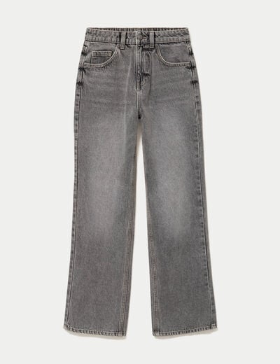 Jean Tom regular taille haute denim gris