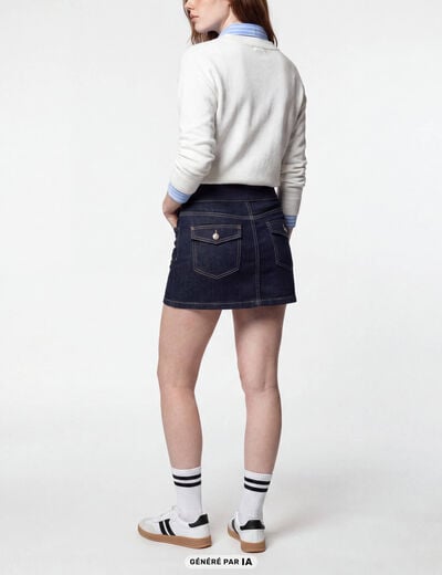 Jupe-short courte en jean denim brut
