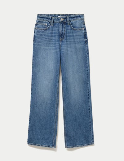 Jean Lenny wide leg taille standard denim double stone