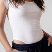 Body ajust&eacute; col rond manches courtes blanc