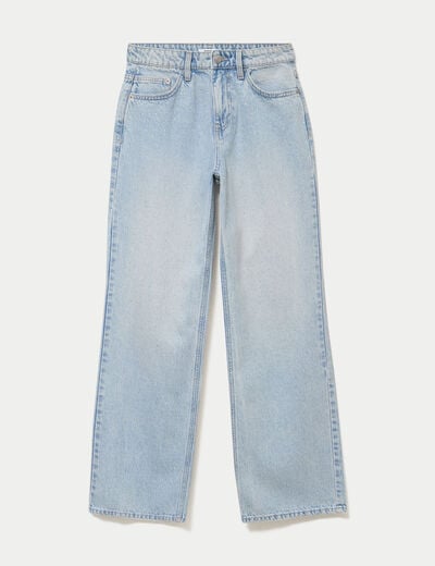 Jean Lenny wide leg taille standard denim bleach