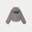 Blouson cropped effet boule &agrave; capuche gris fonc&eacute;