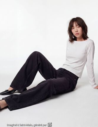 Jean Max loose taille basse denim noir