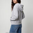 Sweat oversize court &agrave; capuche gris clair