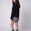 T-shirt ample col rond manches longues noir