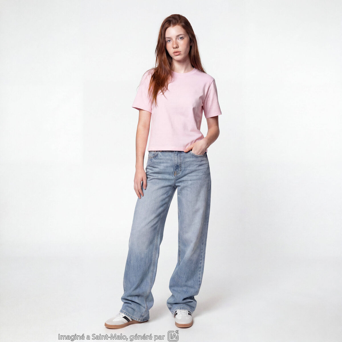 Jean wide leg taille basse denim double stone ado