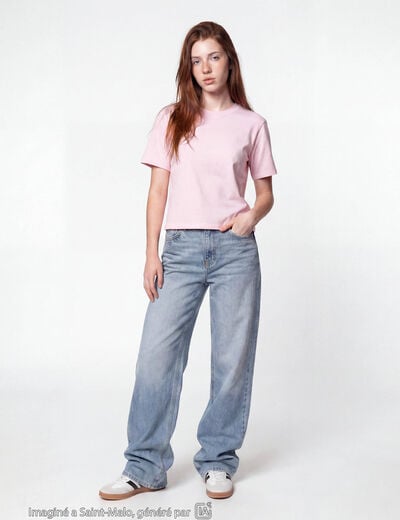 Jean wide leg taille basse denim double stone ado
