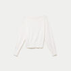 Pull oversize col bardot manches longues blanc