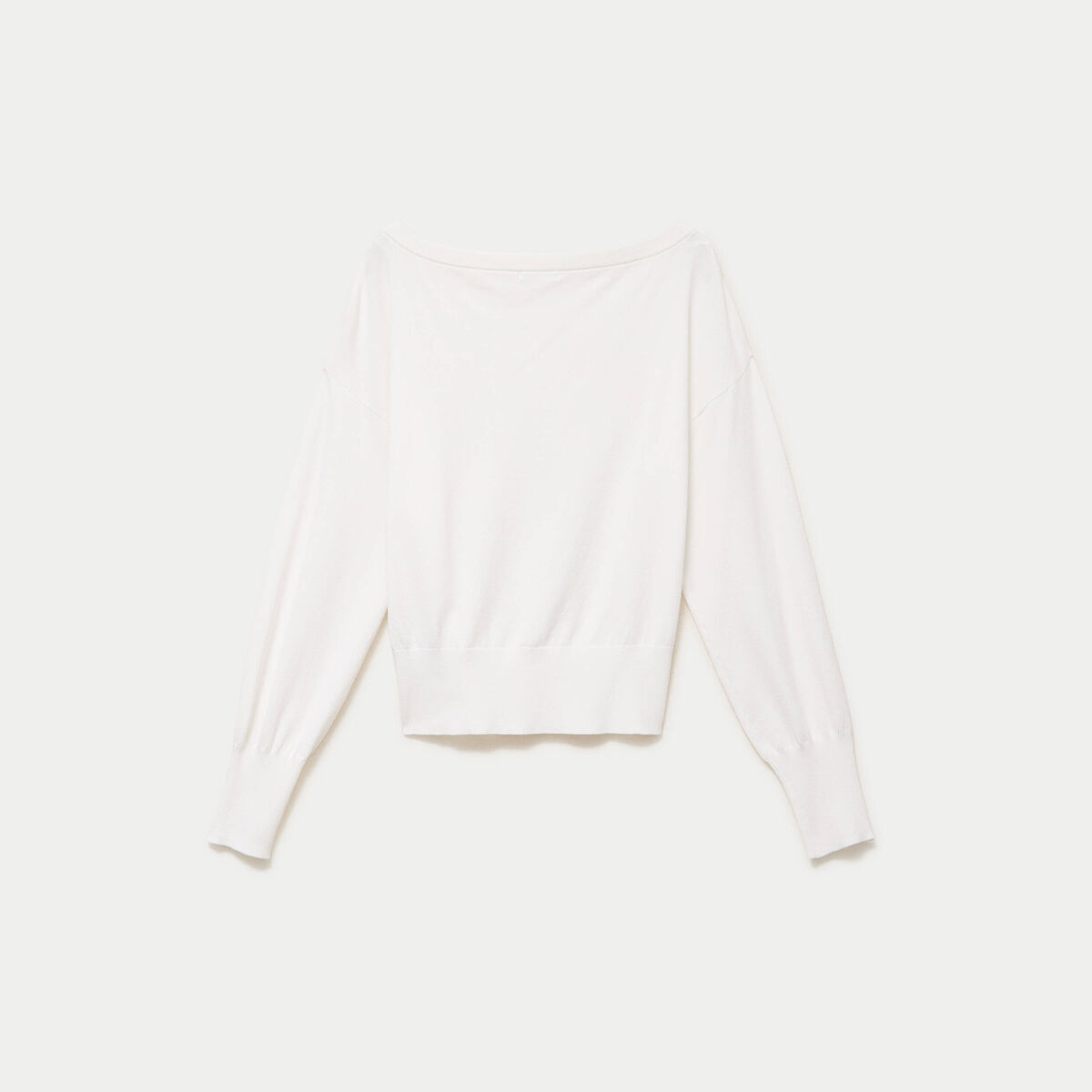 Pull oversize col bardot manches longues blanc