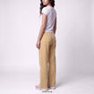 Pantalon bootcut en velours jaune pastel