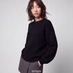 Pull oversize col rond manches longues noir