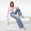 Jean loose taille standard denim bleach ado