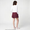 Jupe courte ample effet boule bordeaux