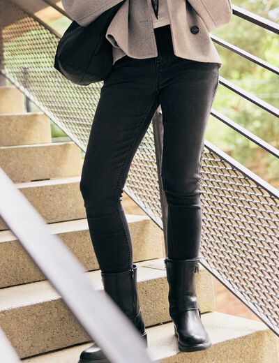 Jean Zoe skinny taille standard denim noir