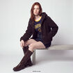 Blouson court droit effet polaire marron fonc&eacute;