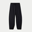 Pantalon large en cr&ecirc;pe taille standard noir ado
