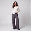 Pantalon coupe large taille standard gris anthracite