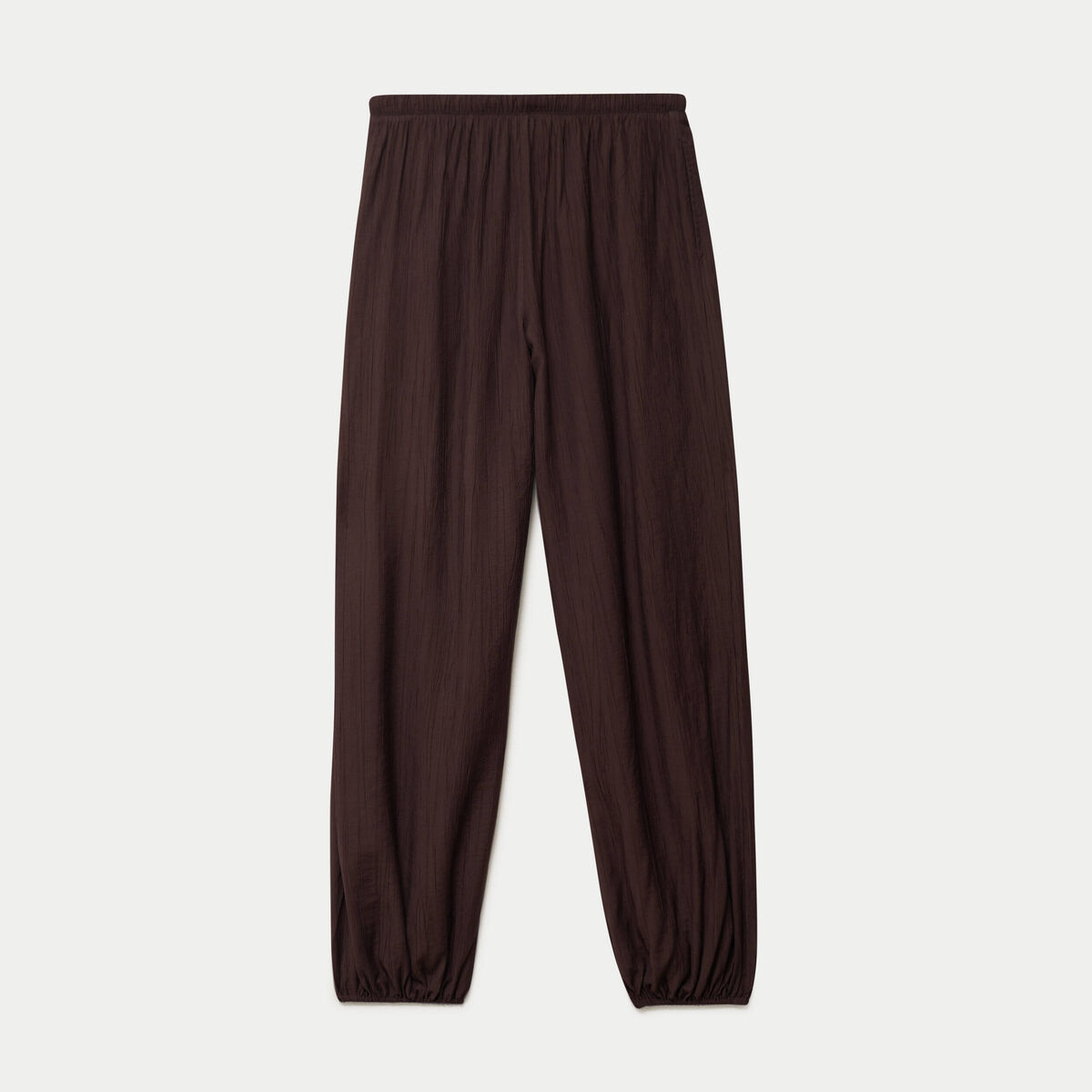 Pantalon large en cr&ecirc;pe taille standard marron fonc&eacute; ado