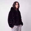 Blouson capuche fausse fourrure noir