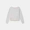 Pull col v manches longues gris clair