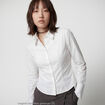 Chemise ajust&eacute;e courte col classique ecru
