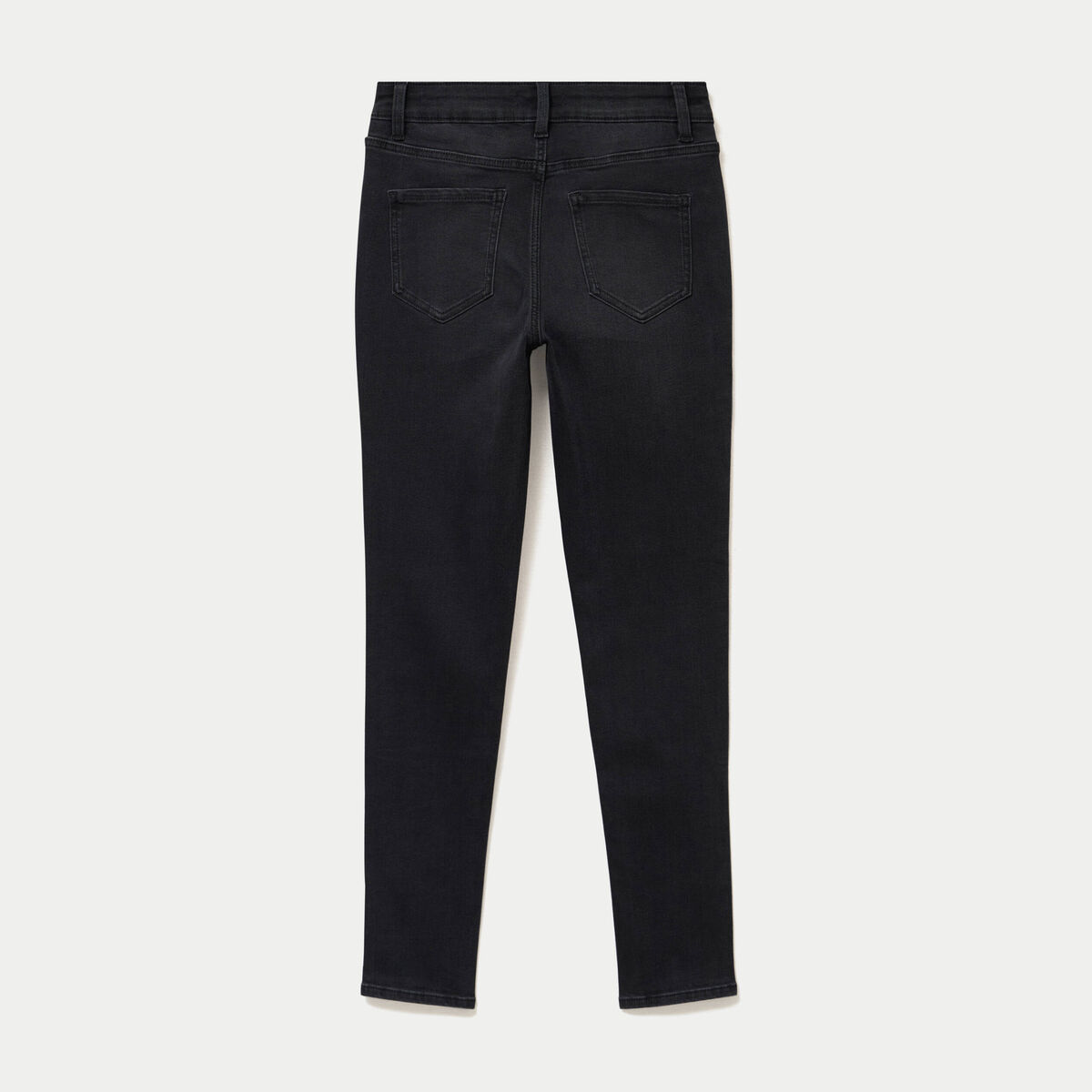 Jean skinny taille standard denim noir ado