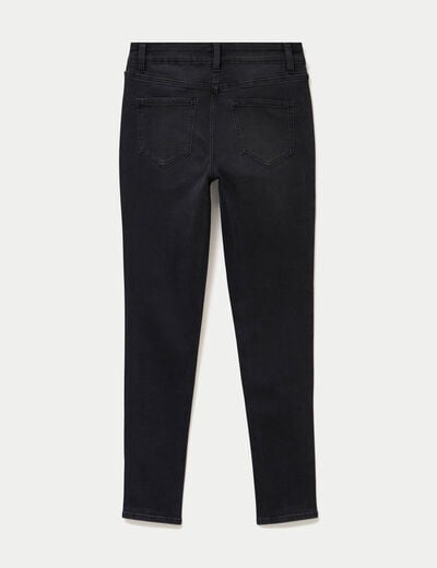 Jean skinny taille standard denim noir ado