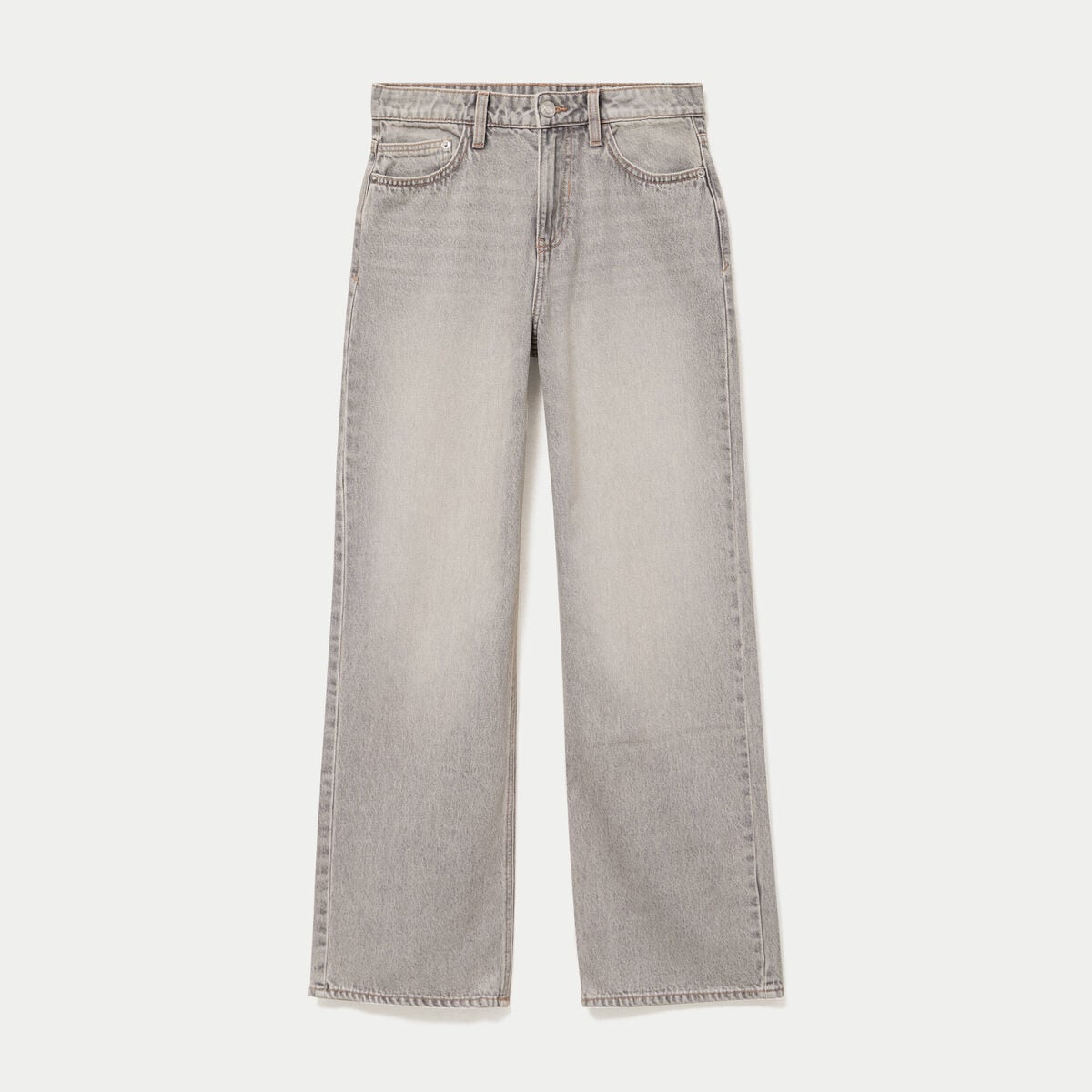 Jean Lenny wide leg taille standard denim gris