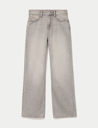 Jean Lenny wide leg taille standard denim gris