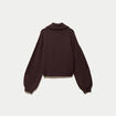 Pull col camionneur manches longues marron fonc&eacute;